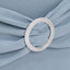 Stretch Spandex Chair Cover Dusty Blue for Folding Chairs - Secure Fit Slipcover with Silver Rhinestone Buckled Sash Band