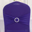 Spandex Chair Cover with Silver Rhinestone Buckled Sash Band Purple - Stretch Fitted Slipcover
