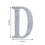 Decorative Rhinestone Alphabet "D" Letter Stickers, Glitter Adhesive Craft Letters Silver DIY Sparkle Embellishments 8"