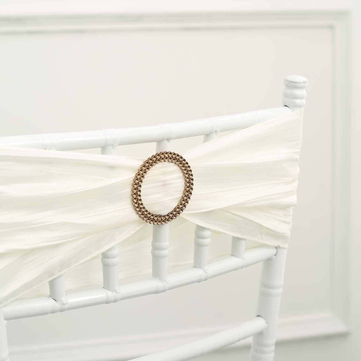 20 Pack Diamond Round Chair Sash Band Buckle Pins Antique Gold - Timeless Rhinestone Napkin Rings 2.5"