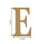 Decorative Rhinestone Alphabet "E" Letter Stickers, Glitter Adhesive Craft Letters Gold DIY Sparkle Embellishments 8"