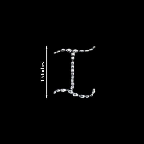 12 Pack 1.5" Clear Rhinestone Monogram Letter Jewel Sticker Self Adhesive DIY Diamond Decor - I