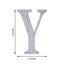 Decorative Rhinestone Alphabet "Y" Letter Stickers, Glitter Adhesive Craft Letters Silver DIY Sparkle Embellishments 8"