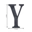 Decorative Rhinestone Alphabet "Y" Letter Stickers, Glitter Adhesive Craft Letters Black DIY Sparkle Embellishments 6"
