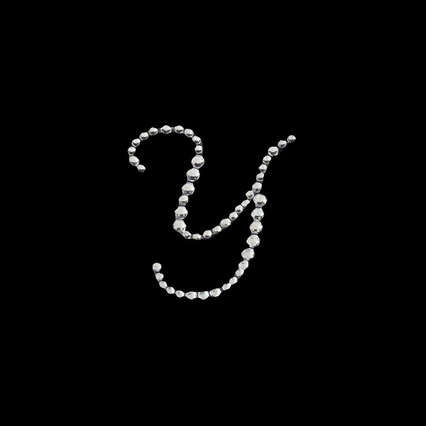 12 Pack 1.5" Clear Rhinestone Monogram Letter Jewel Sticker Self Adhesive DIY Diamond Decor - Y