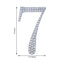 Decorative Rhinestone Number "7" Stickers, Glitter Adhesive Craft Numbers Silver DIY Sparkle Embellishments 8"