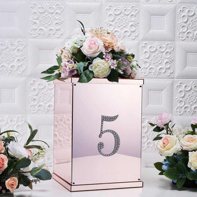 Decorative Rhinestone Number "5" Stickers, Glitter Adhesive Craft Numbers Silver DIY Sparkle Embellishments 6"