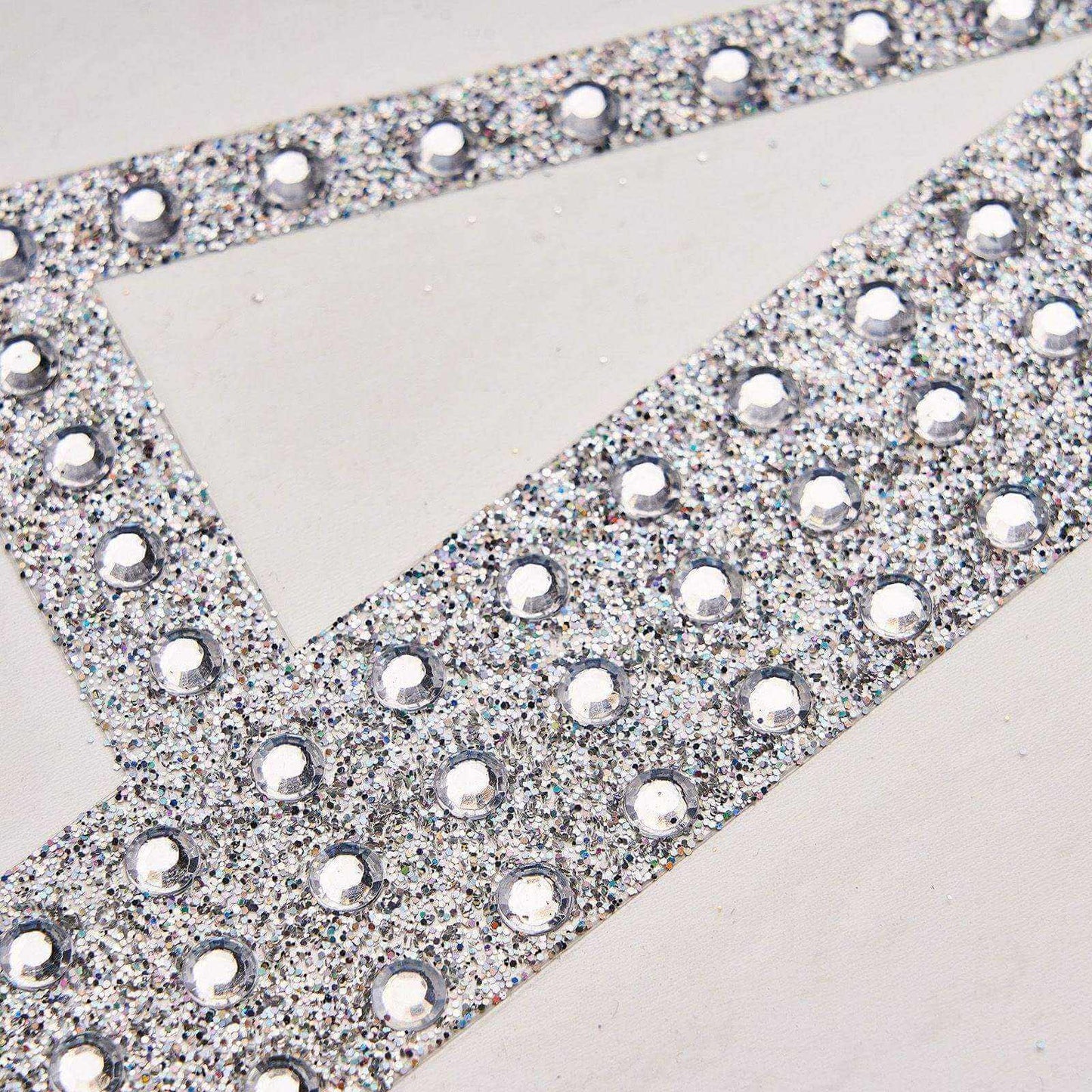 Decorative Rhinestone Alphabet "A" Letter Stickers, Glitter Adhesive Craft Letters Silver DIY Sparkle Embellishments 8"