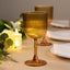 12-Pack Plastic Goblets Amber Gold Vintage Ribbed Pattern - Reusable Shatterproof Glassware 9oz