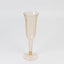 24-Pack Plastic Champagne Flutes Transparent Amber Gold Flared Design - Lightweight Disposable Toasting Glasses 6oz