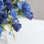 4 Bushes 12" Navy Blue Real Touch Artificial Silk Rose Flower Bouquet, Faux Bridal Flowers