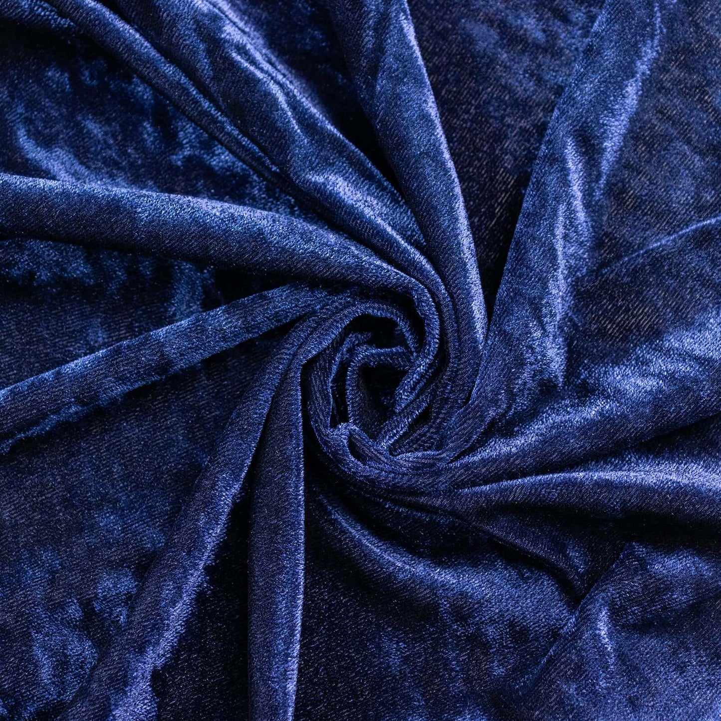 Navy Blue Crushed Velvet Backdrop Curtain â€“ 8ft x 8ft Event Drape with Rod Pocket, Privacy Panel for Photo Booths & Events