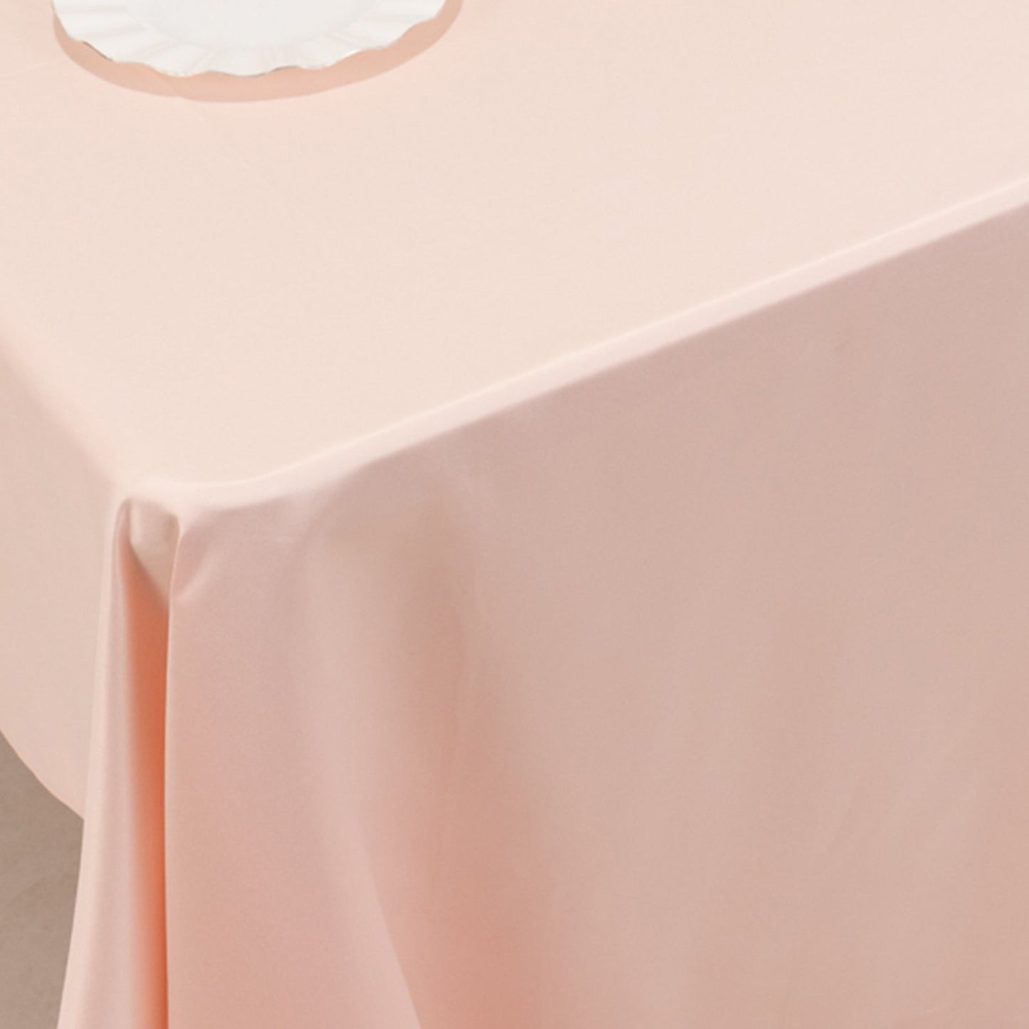 Lamour Satin 60"x126" Rectangle Tablecloth Blush - Soft & Silk-Like Table Cover