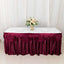 Satin 14ft Table Skirt Burgundy - Pleated Double Drape Table Cover