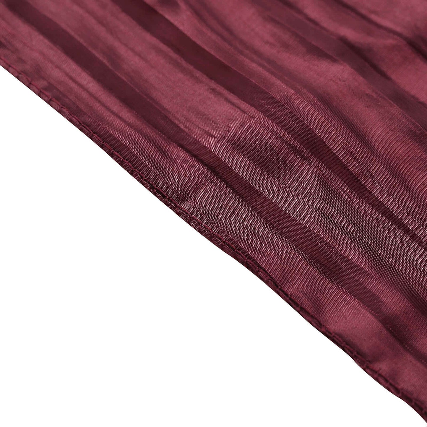 5 Pack Taffeta 6"x106" Chair Sashes Burgundy Accordion Crinkle Texture - Stylish Decor for Weddings & Gatherings