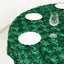 Satin 72"x72" Table Overlay Square Tablecloth Hunter Emerald Green - 3D Rosette Table Cover