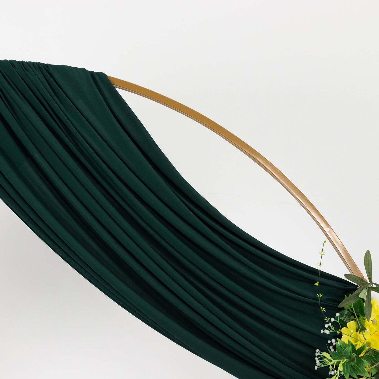 Hunter Emerald Green 4-Way Stretch Spandex Event Curtain Drapes, Wrinkle Free Backdrop Event Panel with Rod Pockets - 5ftx18ft