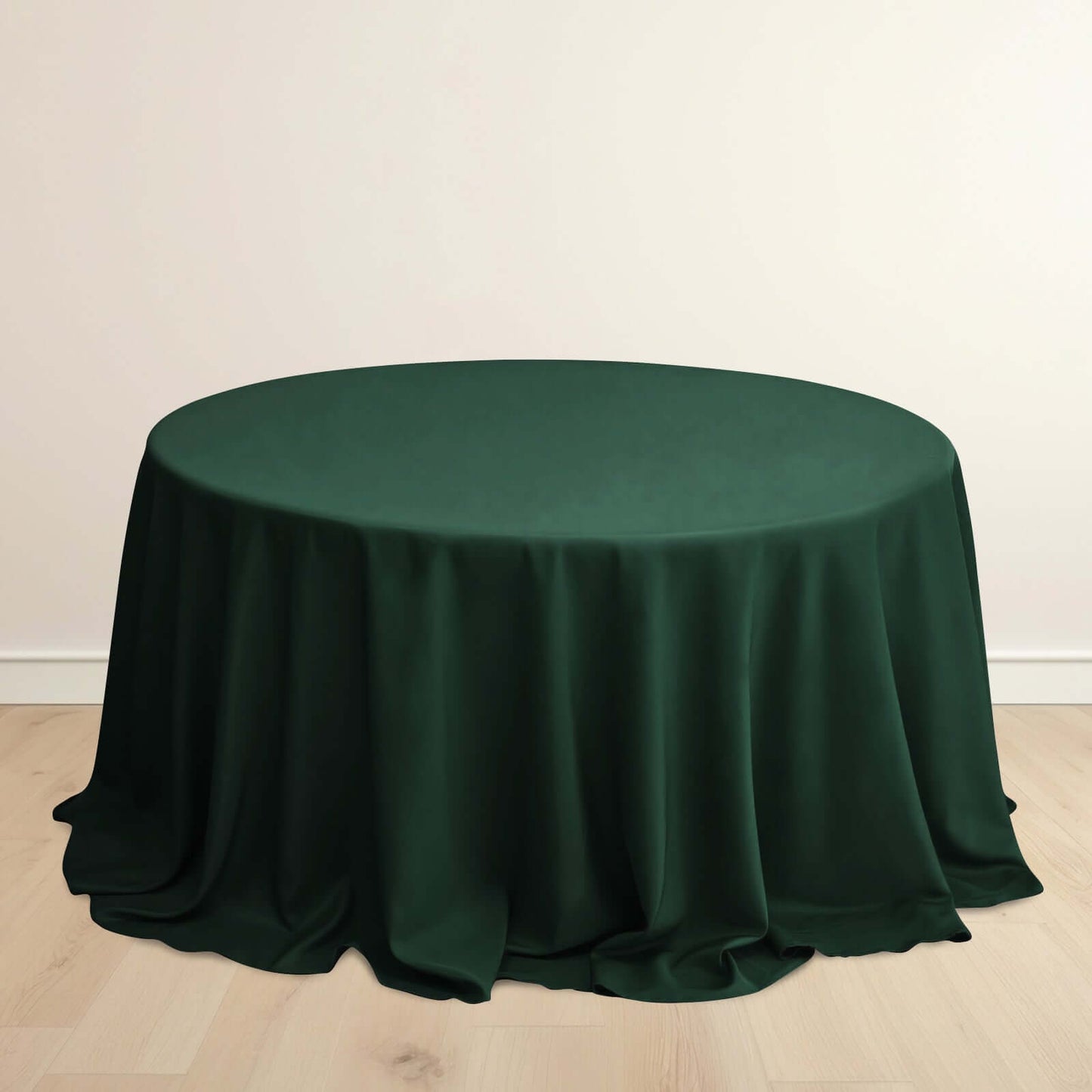 Scuba Round 132" Tablecloth Hunter Emerald Green - Wrinkle Free & Stain Resistant Seamless Table Cover