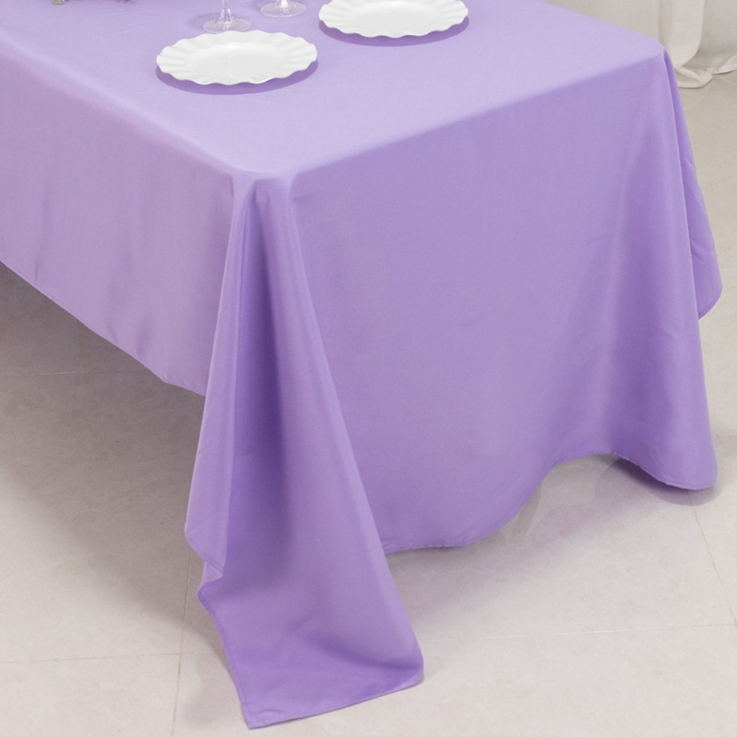 Premium Polyester 60"x126" Rectangle Tablecloth Lavender Lilac - Stain-Resistant 220GSM Finish Table Cover
