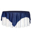 Taffeta 90"x90" Table Overlay Square Tablecloth Navy Blue - Accordion Crinkle Table Cover