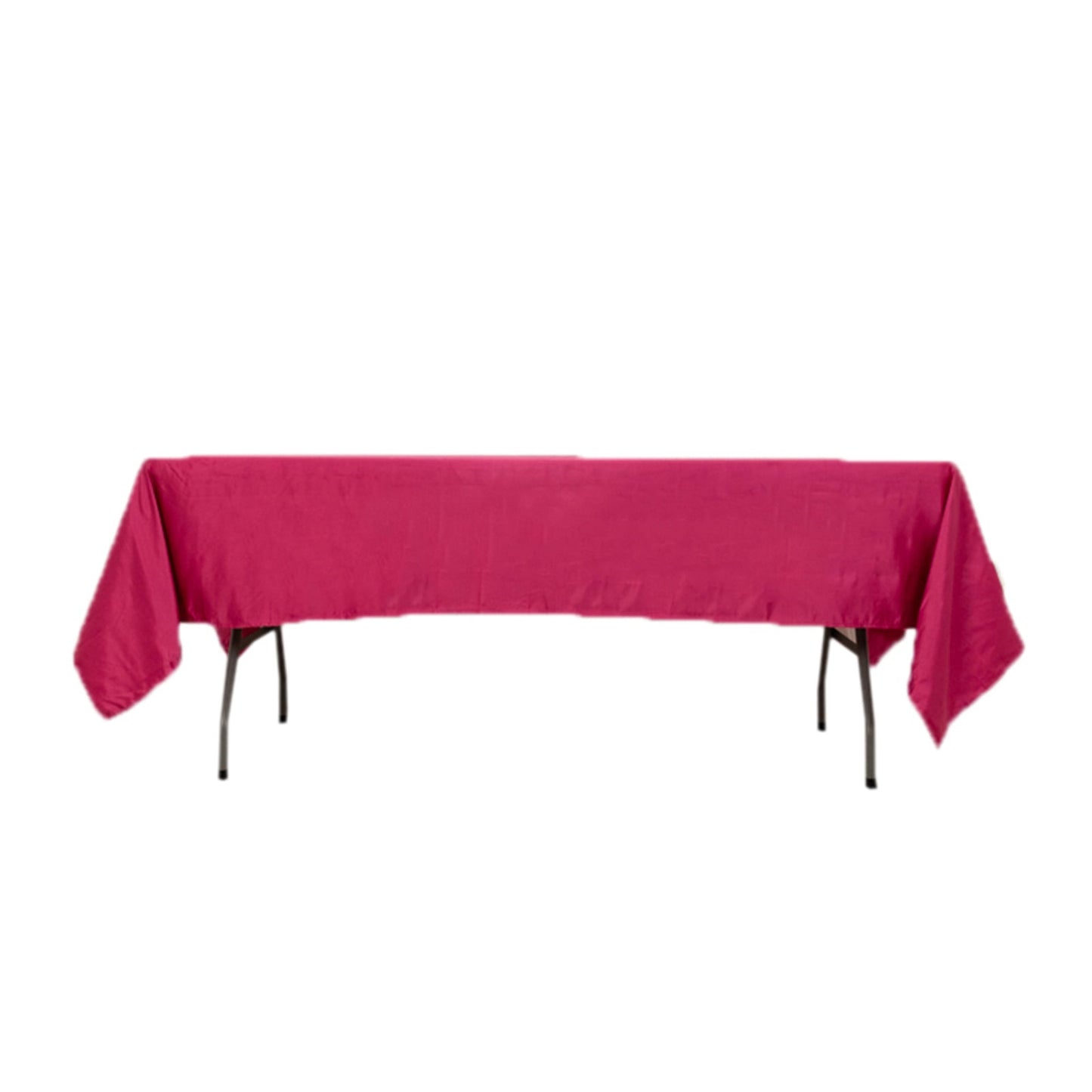 Lamour Satin 60"x102" Rectangle Tablecloth Fuchsia - Durable & Silky Soft Feel Table Cover