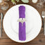 5 Pack Taffeta 20"x20" Napkins Purple - Accordion Crinkle Dinner Napkins