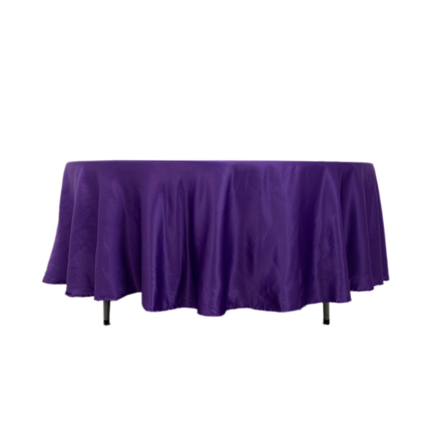 Lamour Satin 108" Round Tablecloth Purple - Durable & Silk-Like Table Cover