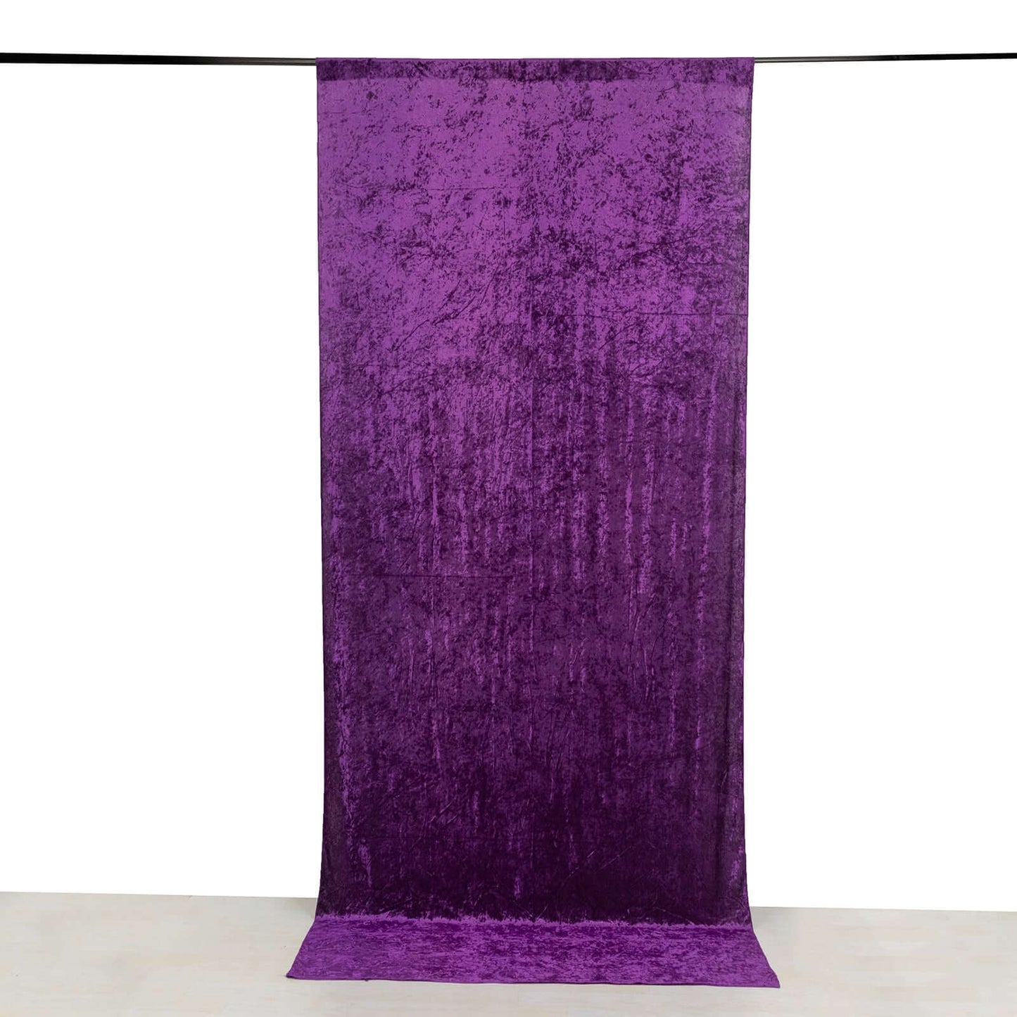 Purple Crushed Velvet Backdrop Curtain â€“ 5ft x 12ft Event Drape with Rod Pocket, Privacy Panel for Photo Booths & Events