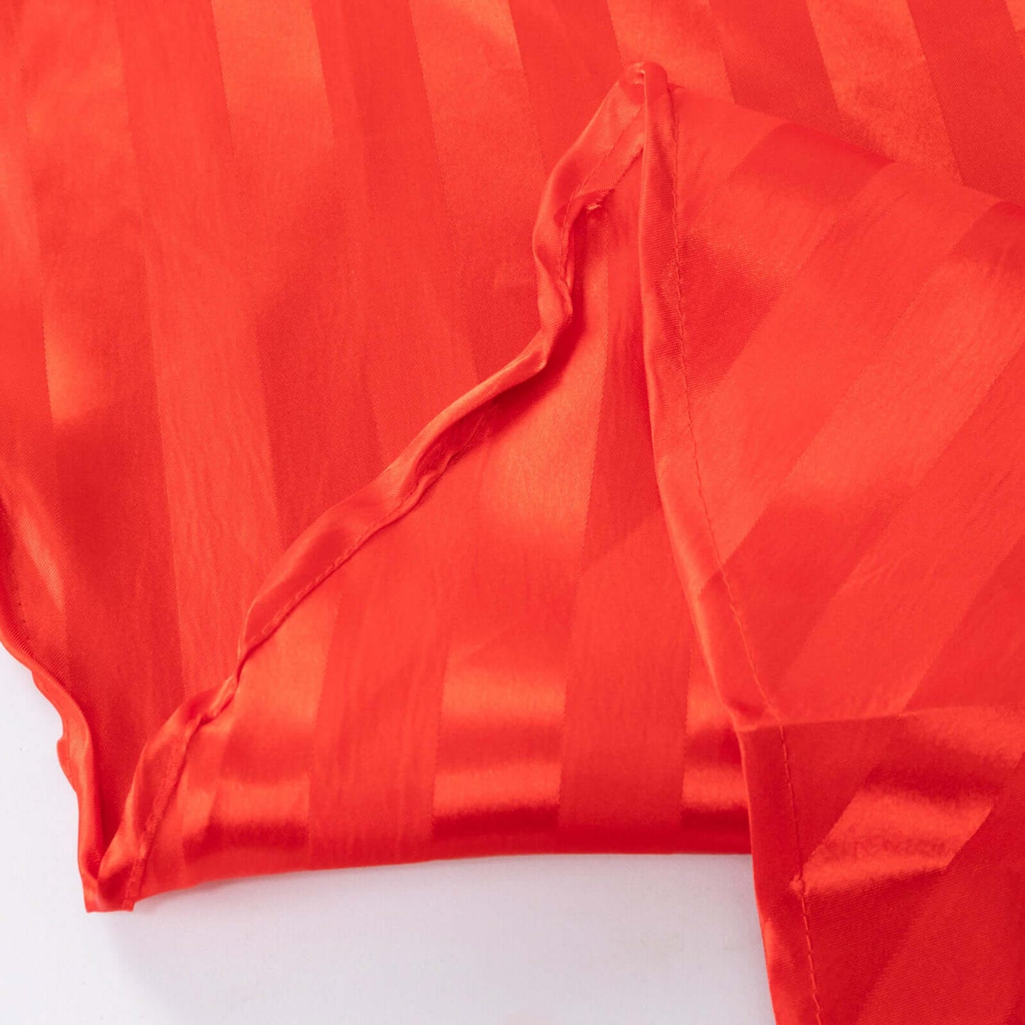 Satin Striped 90"x132" Rectangular Tablecloth Red - Seamless Silky Smooth Table Cover