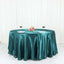 Satin 120" Round Tablecloth Peacock Teal - Stylish Seamless Table Cover