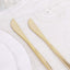 24-Pack Plastic Knives Glossy Gold - Premium Heavy Duty Disposable Flatware Cutlery 8"