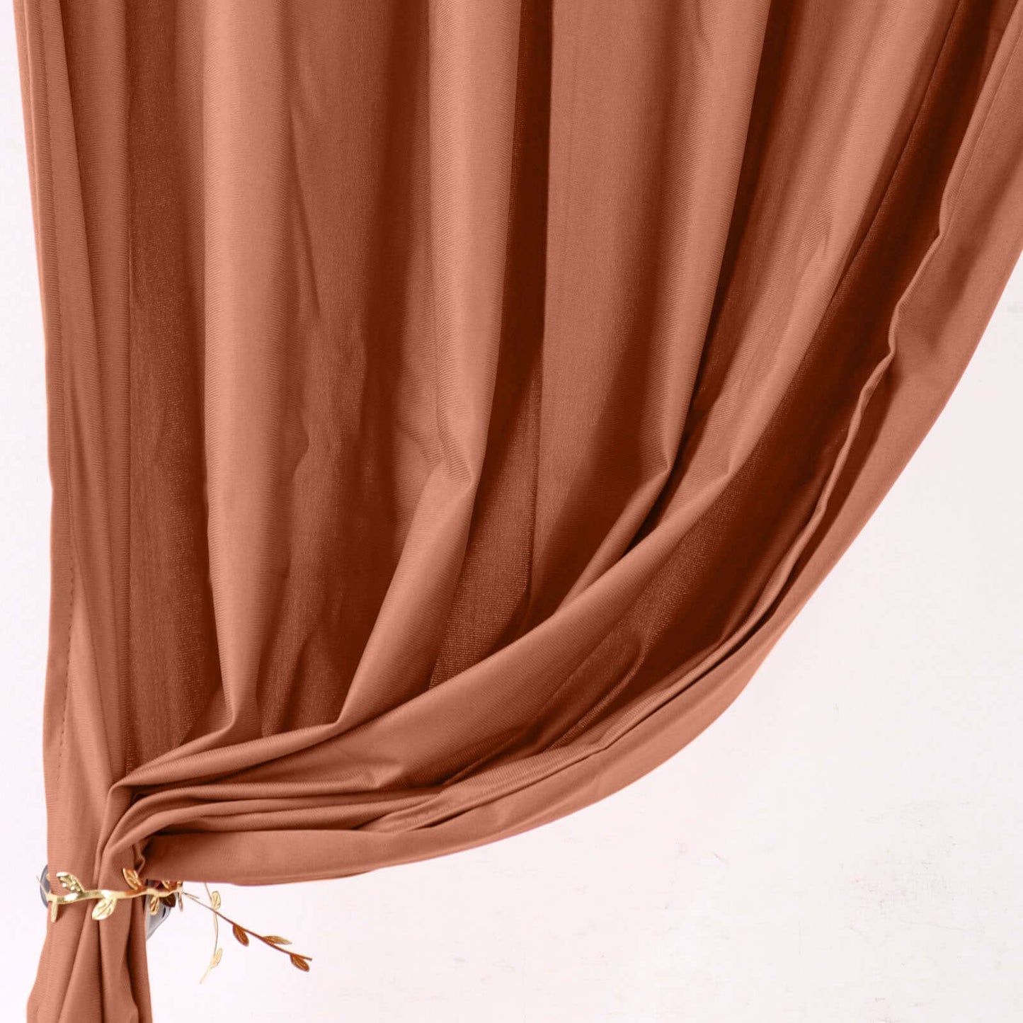 2 Pack Terracotta (Rust) Scuba Polyester Event Curtain Drapes, Durable Flame Resistant Backdrop Event Panels Wrinkle Free with Rod Pockets - 10ftx10ft