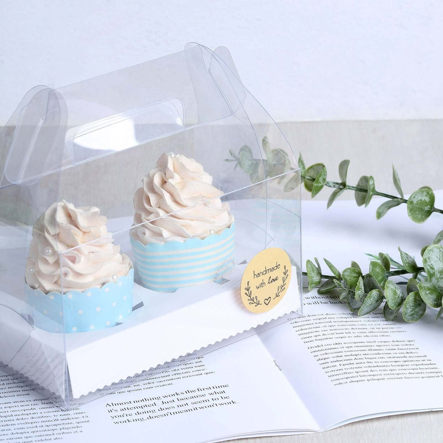 500Pcs 1.5â€ Handmade with Love Olive Branch Stickers Roll, Cookie and Bakery Box Labels - Round