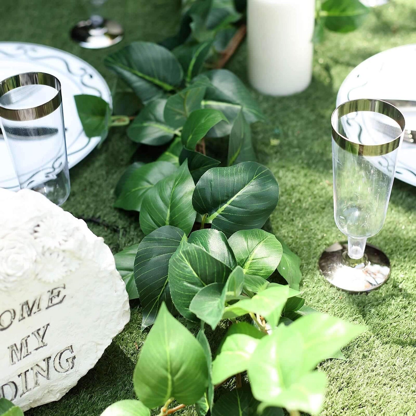 5ft Green Real Touch Artificial Poplar Leaf Garland, Flexible Vine