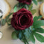 6ft Burgundy Real Touch Artificial Rose and Leaf Flower Garland Vine