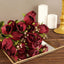 3 Pack 13" Burgundy Real Touch Silk Rose Bud Flower Bridal Bouquets, Artificial Floral Bush Arrangements