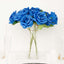 2 Bushes 17" Royal Blue Premium Silk Jumbo Rose Flower Bouquet, High Quality Artificial Wedding Floral Arrangements
