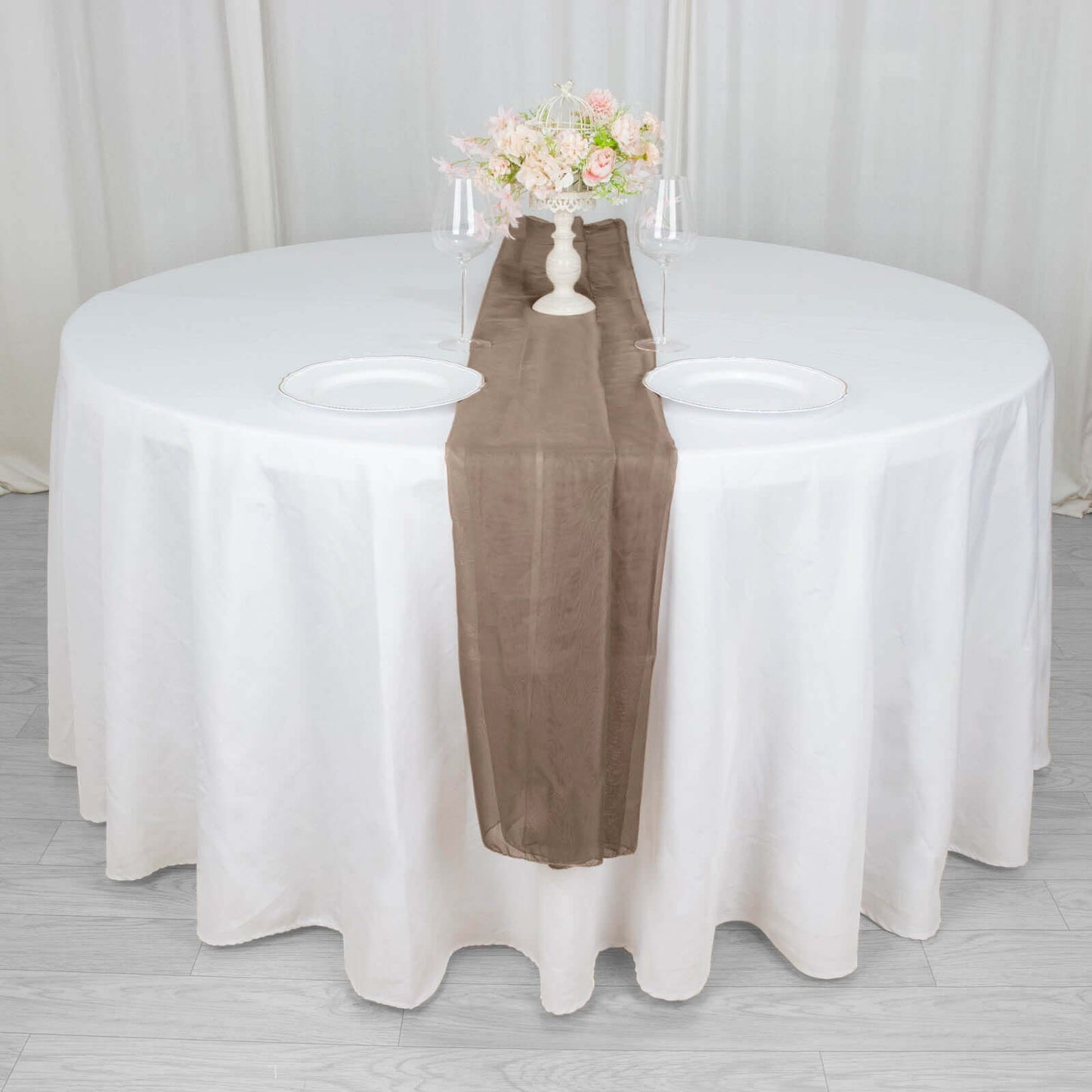 Chiffon 6ft Table Runner Taupe - Flowy & Lightweight Table Decor