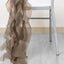 Chiffon Chair Sash with Curly Design Taupe - Stylish Chair Decorations