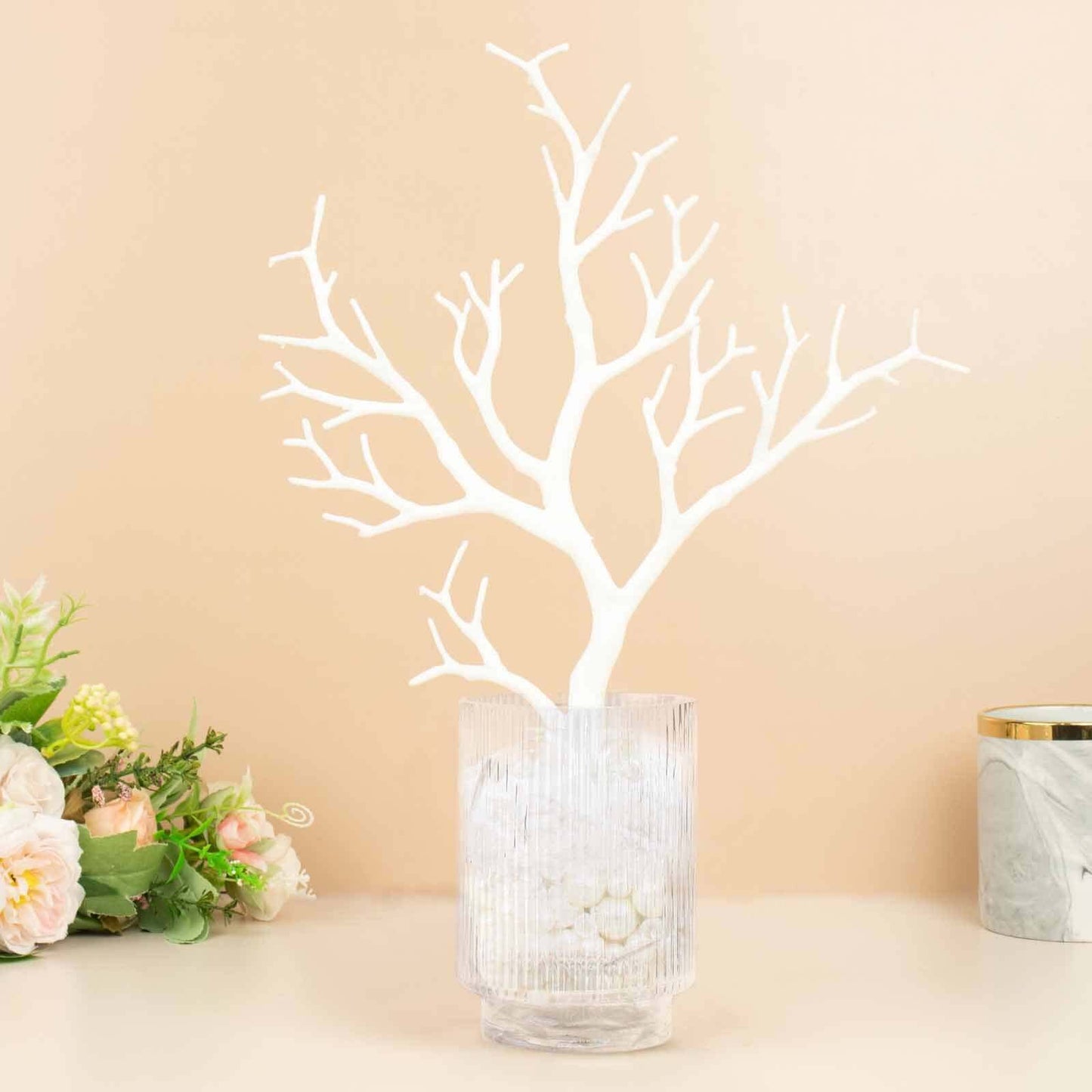 10-Pack Artificial Manzanita Tree Branch White for Vase Filler Home Wedding Centerpiece Ornament 14"
