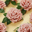 24 Roses 5" Dusty Rose Artificial Foam Flowers With Stem Wire and Leaves