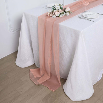 Chiffon 6ft Table Runner Dusty Rose - Flowy & Lightweight Table Decor