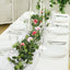 6ft Artificial Eucalyptus Garland with Blush/Dusty Rose Silk Roses â€“ Faux Greenery Vine