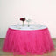Tulle 14ft Table Skirt Fuchsia - 4 Layer Pleated Tutu Table Cover