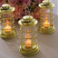 3-Pack LED Tealight Candles Decorative Gold - Battery Operated Mini Lantern Lamps 7"