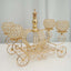 Candle Holder 4-Arm Gold Metal Crystal Cinderella Carriage Wedding Centerpiece - Decorative Display 18"