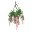 55" Artificial Silk Wisteria Vine Round Hanging Canopy Pink in & Dusty Rose, Draping Garland Flower Chandelier With Interchangeable Branches