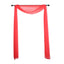 18ft Red Sheer Organza Wedding Arch Drapery Fabric, Window Scarf Valance