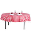 Polyester 70" Round Tablecloth White/Red - Checkered Buffalo Plaid Table Cover