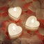 12-Pack Tealight Candles Heart Shaped Design White - Valentines Decor for Romantic Settings Mini